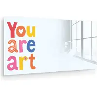 MuchoWow Glasschilderij 40x20 cm - Schilderij acrylglas - You are art - Kleurrijk - Grafisch - Foto op glas - Muurdecoratie woonkamer - Wanddecoratie slaapkamer - Schilderijen