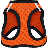 Famanu – All Weather Mesh - reflecterend - anti-trek harnas voor kleine - middelgrote honden en katten - veilig met klittenband sluiting - gesp - dubbele D-ringen - oranje/zwarte