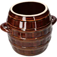 Famanu - Keramische Fermentatiepot, 2,5 L, Steengoedpot, Komkommerpot, Zuurkoolpot, Inmaakpot, Aardewerk Pot
