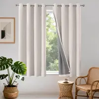 Famanu – Gordijnen - set van 2 stuks - in linnenlook - 100% ondoorschijnend - met inslagringen - verduisteringsgordijn - warmte-isolerend - werend - voor de slaapkamer - woonkamer - 140 x 175 (b x h)