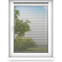 Fart Produkt time4blinds - Binnenjaloezieën Zonder Boren - Aluminium Jaloezieën - Aluminium Rolgordijnen voor Woonkamer, Slaapkamer, Keuken, Kantoor - met Koordgeleiders - Glanzend zwart, Rechts, 500x1400