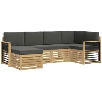 vidaXL Buiten bank set 6 st Wit en antracietkleurig Polyester