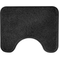Famanu - Absorberende toiletmat, antislip extra zachte badkamermat, microvezel pluizig ruig toilettapijt, machinewasbaar, sneldrogende badmat voor badkamer, U-vorm, dik toilettapijt, 50 x 40 cm