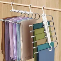 Famanu - Broekhangers 6 in 1 set van 2 opvouwbaar antislip kastorganizer
