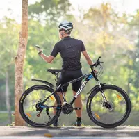 MODFU - Mountainbike - 21 Versnellingen - Verende Voorvork - Modern - Voor Dagelijks Gebruik En Terreingebruik - IJzer - Blauw