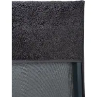 Famanu – Set van 2 badstoffen hoezen voor tuinstoelen - 100% katoen - - 100 - Handdoekhoes voor camping - en ligstoelen met hoge rug ( cm antraciet)