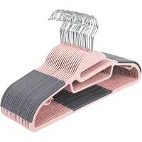 Famanu – Kunststof antislip kleerhangers, set van 20, U-vormige opening en draaibare haak