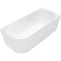 REA - Badkuip - Bellanto slim 150 Right Wit + Witte stopkap - 150 x 74 x 58 cm