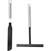 Markenlos - Crêpe Accessoires Set RVS 2 stuks, pannenkoekendispenser en spatel, keuken bakgerei voor crêpes, galettes en pannenkoeken