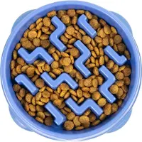 Markenlos Voerstation om sliken te voorkomen - Interactief voerstation - Vertraagt het voedingsritme - Geschikt voor kleine en middelgrote honden - Blauw - Afmetingen: [Afmetingen invullen]