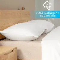 Famanu - Kussenslopen 40x70 cm wit set 2, 100% katoen met ritssluiting, superzacht anti-allergisch en ademend, hoofdkussensloop
