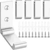 Famanu – 5 x 90° inklapbare wandhaken - handdoekhouder - garderobehaken voor keuken - badkamer - haken voor jassen - handdoeken - sleutels - tassen - zilver