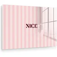 MuchoWow Glasschilderij 150x100 cm - Schilderij acrylglas - Nice - Strepen - Roze - Foto op glas - Muurdecoratie woonkamer - Wanddecoratie slaapkamer - Schilderijen
