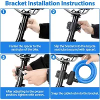 Markenlos - Fietsslot 120cm/12mm, beveiligingsniveau zeer hoog fiets kabelslot, spiraal kabelslot met 2 sleutels, anti-diefstal fietsslot voor fiets, driewieler, motor, scooter (Blauw)
