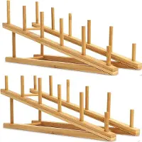 Famanu bamboe serveerplank – set van 2, geschikt voor servies, snijplanken en deksels