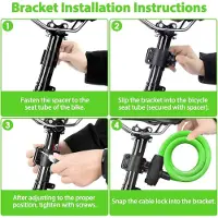 Famanu - Fietsslot 120cm/12mm, beveiligingsniveau zeer hoog fiets kabelslot, spiraal kabelslot met 2 sleutels, anti-diefstal fietsslot voor fiets, driewieler, motor, scooter (Groen)