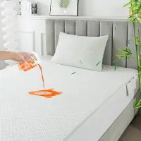 Famanu - Matrasbeschermer 180x200 Bamboevezel, Met zijzakken, 100% Waterdicht, met kussensloop, 30cm Ultra Zachte Hoes Perfecte Matrashoes,...