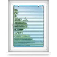 Fart Produkt time4blinds - Binnenjaloezieën Zonder Boren - Aluminium Jaloezieën - Aluminium Rolgordijnen voor Woonkamer, Slaapkamer, Keuken, Kantoor - met Koordgeleiders - Azuurblauw, Rechts, 1000x1000