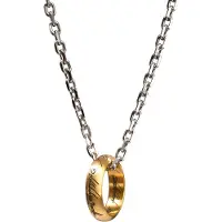 Ginza.se Een enkele ring van roestvrij staal met ketting