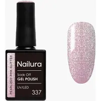 Nailura - Gel Polish 337 - Pearlized Pink Glitter - 10 ml