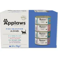 Applaws Multipack Visbouillon Selectie Kattenvoer 70 G 24 Eenheden