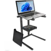 Famanu - Laptopstandaard met draaibare basis verstelbare metalen bureauhouder voor laptops tot 17 inch