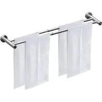 Famanu – Verstelbaar handdoekenrek, wandmontage, roestvrij staal, 43-72 cm, voor keuken en badkamer