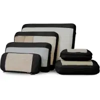 Famanu – Compression Packing Cubes 6 Teilige, Koffer Organizer voor Rugzak, Packing cubes Set Travel Organizer voor Vakantie en Reizen, Kampeer Accessoires & Travel Essentials, Zwart