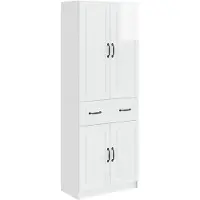vidaXL Kast Set 2 st Hoogglans Wit Bewerkt hout
