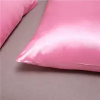 Famanu - Zijden satijnen kussenslopen 50x75 cm roze set 2, zachte moerbeihoes voor haar en huid, envelopsluiting glad