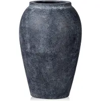 Famanu – Handgemaakte terracotta bloemenvaas 25 cm, vintage keramische vaas met matte afwerking voor interieurdecoratie