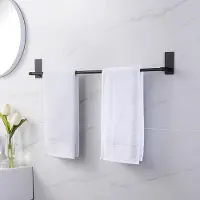 Famanu Handdoekhouder zonder boren, zwart, mat, badkamer, handdoekstang, zelfklevend, badhanddoekhouder, roestvrij staal, SUS 304, douche, theedoekenhouder, 75 cm, A7000S75B-BK