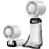 LONGZIMING -Handventilator - Draagbare Ventilator - Oplaadbare Ventilator - Waterverkoeling - 90° Vouwbaar - ABS Kunststof - Voor Binnen en Buiten Gebruik - 1 Stuk