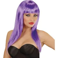 Widmann - West Coast Pruik, Vogue Paars - Paars - Carnavalskleding - Verkleedkleding