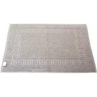 Famanu – Badmat - set van 2 - 50 x 70 cm - grijs - absorberende badmat - hotelkwaliteit - Öko - Tex 100 - douchematset met wafelpatroon en rand - dik en pluisvrij