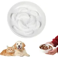 Famanu – Anti-schrokbak voor honden - plastic anti-schrokbak voor honden - goed voor de gezondheid - eenvoudig te reinigen - anti-schrokbak kat voor katten en kleine honden (wit)