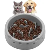 Famanu – Slow Food Feeder Hond - siliconen anti-schrokbak voor honden met antislip zuignapbodem en spiraallabyrint-design - veilige siliconen bak voor huisdieren - katten en honden - gezonde