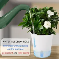 Famanu - 10 Stuks Bloempotten Zelfbewateringspotten 9,5 cm, Plantenpot met Irrigatiesysteem, Plastic Plantenbakken met Waterpeilindicator voor Violet Slangenplant Vetplanten Binnen en Buiten Wit