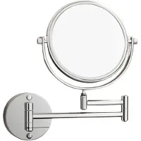 OEM Zilveren, uitschuifbare badkamerspiegel, 15 cm