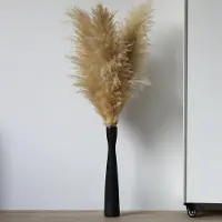 Famanu – Keramische Vaas - Mat Zwart - 40 cm Hoog - Smal - Modern Decoratief voor Pampasgras - Vloer - Decoratieve Takken - Droogbloemen - Minimalisme