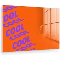 MuchoWow Glasschilderij 60x40 cm - Schilderij acrylglas - Cool - Paars - Oranje - Foto op glas - Muurdecoratie woonkamer - Wanddecoratie slaapkamer - Schilderijen