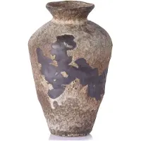 Famanu – Wabi-sabi keramische vaas in rustieke boerderijstijl, unieke aardewerk bloemenvaas