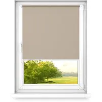 Time4blinds - Verduisteringsrolgordijn Zonder Boren - Verduisteringsrolgordijn, Rolgordijn Verduistering - 3 Soorten Montage, Zilveren Thermische Coating - Zandbruin, 700x1900mm, Links