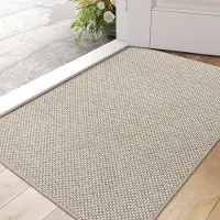 Famanu – Deurmat Binnen 44 x 76 cm - Absorberend Wasbaar Vuilvangmat - Antislip Dunne Entreekleed voor Voordeur - Achterdeur - Entree - Beige