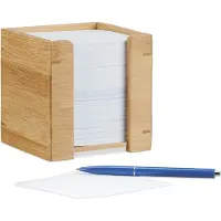Famanu – Bamboe memohouder kubus – 900 vellen – memoblokhouder (10,5 cm) – natuurlijke look