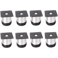 Famanu - 8 STKS 50x50mm Verstelbare Ondersteuning Meubelpoten Rvs Ronde Kast Voeten