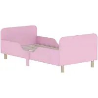 Happiq Kinderbed 140x70 cm – Peuterbed met Uitvalbeveiliging & Lattenbodem – Roze