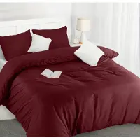 Famanu Dekbedovertrek Set - Zachte Microvezel Dekbedovertrek 200x200cm met Kussenslopen 50x75cm - Beddengoed Dekbedovertrek Set - Bordeaux