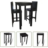 The Living Store Barset met bartafel en 2 barkrukken, zwart