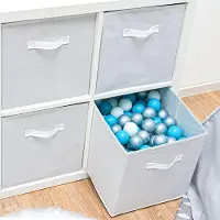 Famanu – Set van 4 stoffen opbergdozen met handvat, passend voor Kallax planken, stevige plankorganizers